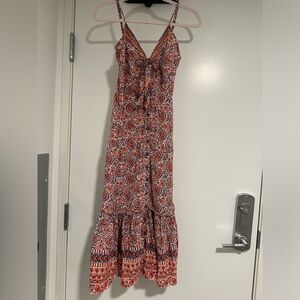 Veronica Beard Paisley Print Dress White Red Blue Small